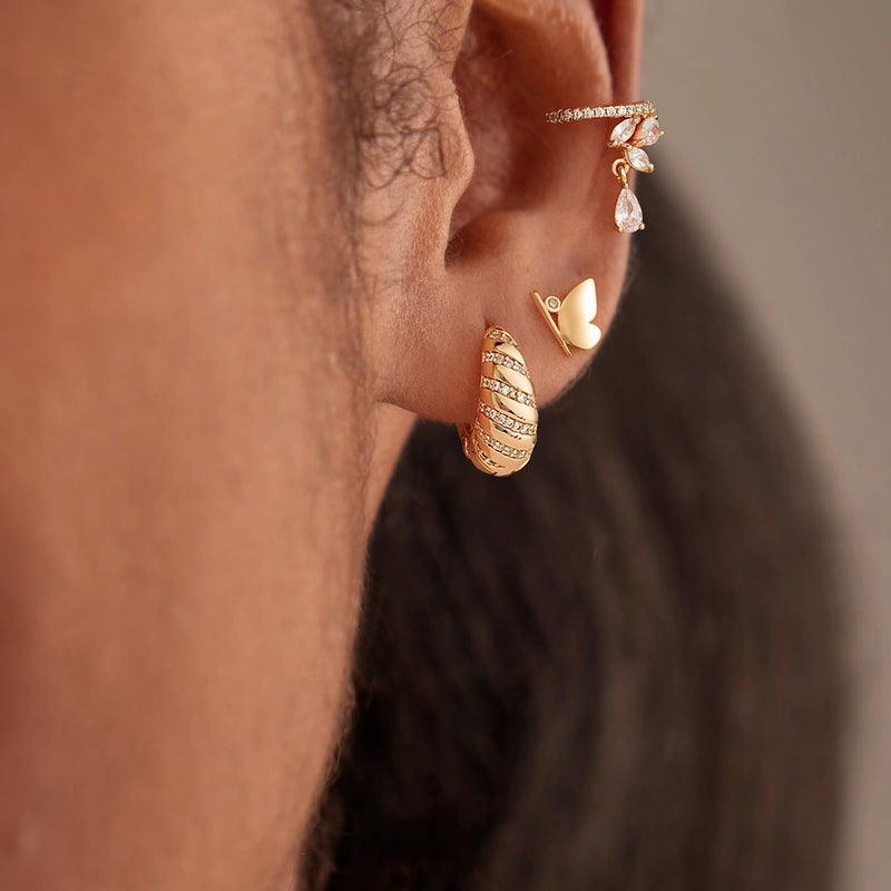 MYEARS Women Ear Cuff Earring Gold Non Pierced Ear Cartilage Clip on Wrap Hoop 14K Gold Filled Tiny Boho Beach Simple Minimalist Delicate Handmade Hypoallergenic Jewelry Gift-Sold as Single/Pair - Image 3